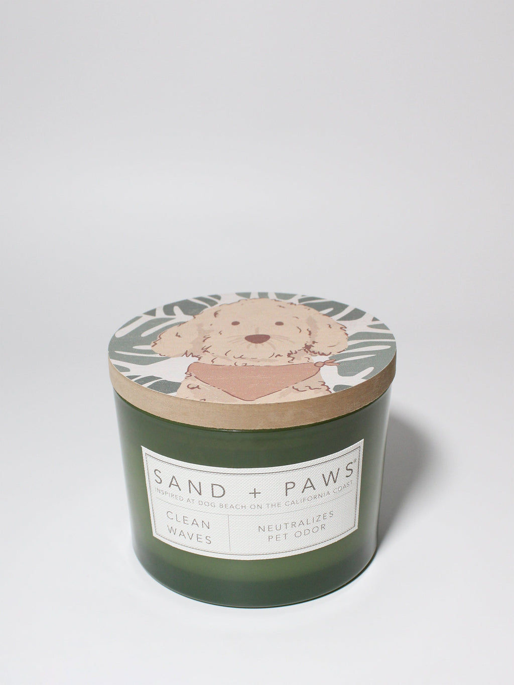 Premium Cozy Sand + Paws Clean Waves 12 oz scented candle