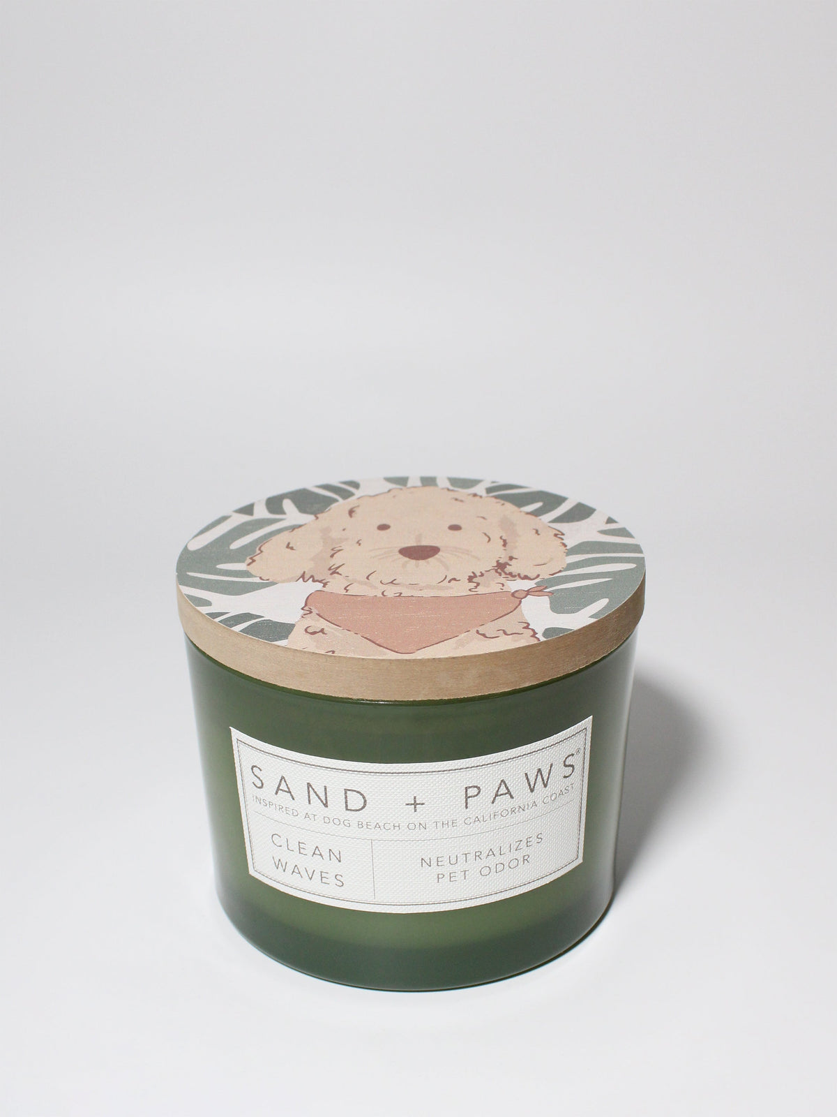 Premium Cozy Sand + Paws Clean Waves 12 oz scented candle