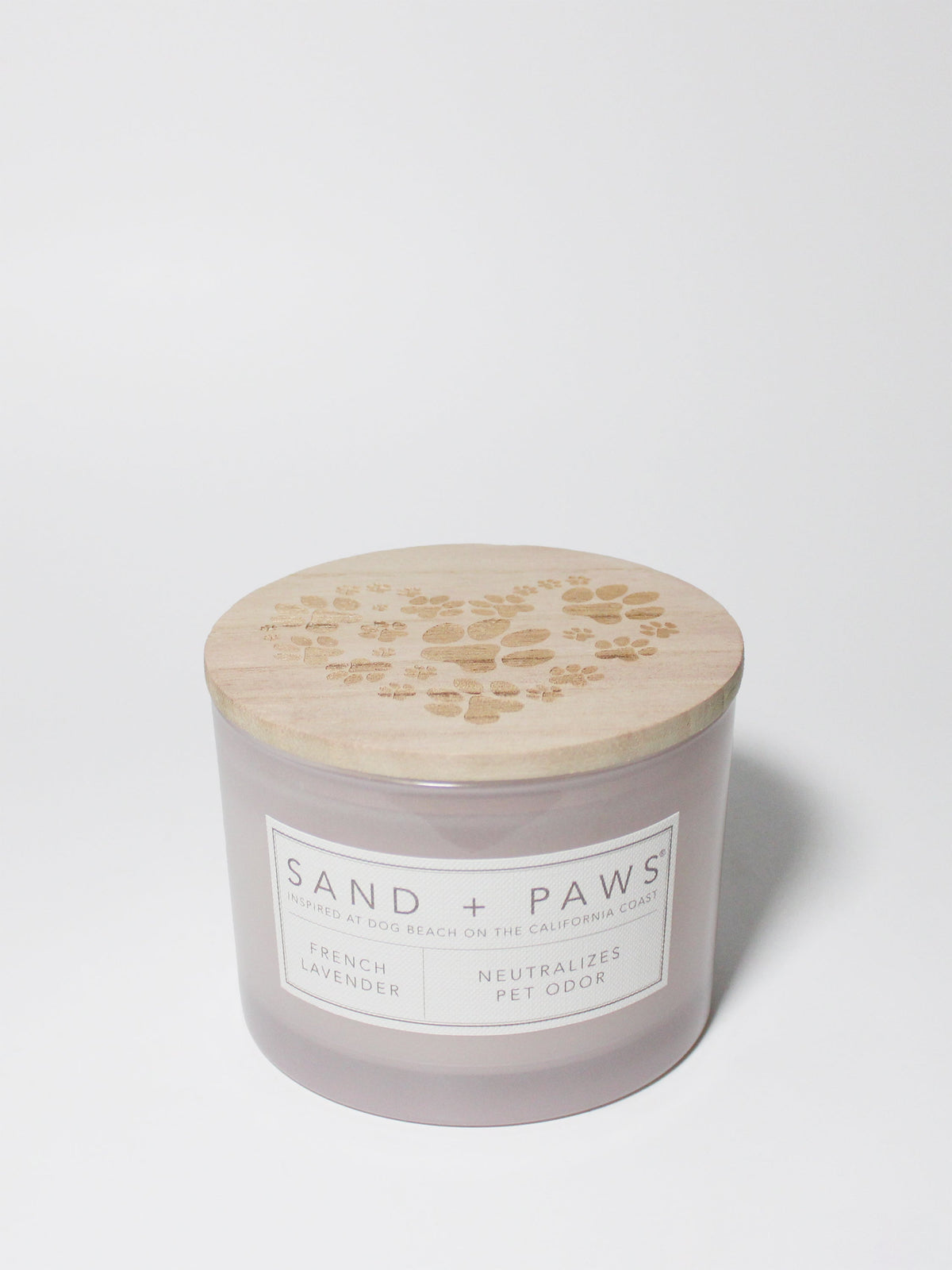 Premium Cozy Sand + Paws French Lavender 12 oz scented candle