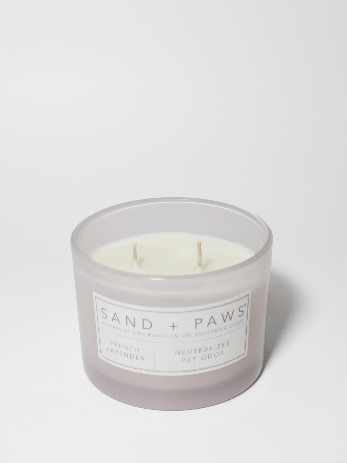 Premium Cozy Sand + Paws French Lavender 12 oz scented candle