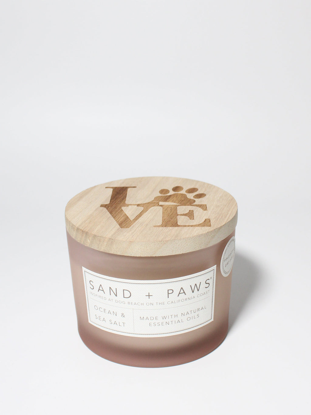 Premium Cozy Sand + Paws Ocean & Sea Salt 12 oz scented candle