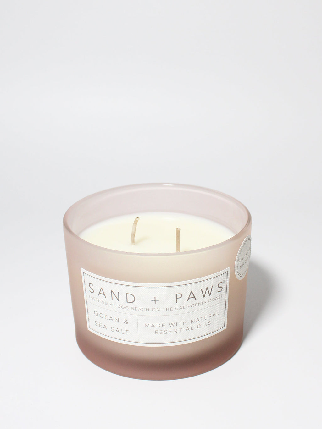 Premium Cozy Sand + Paws Ocean & Sea Salt 12 oz scented candle
