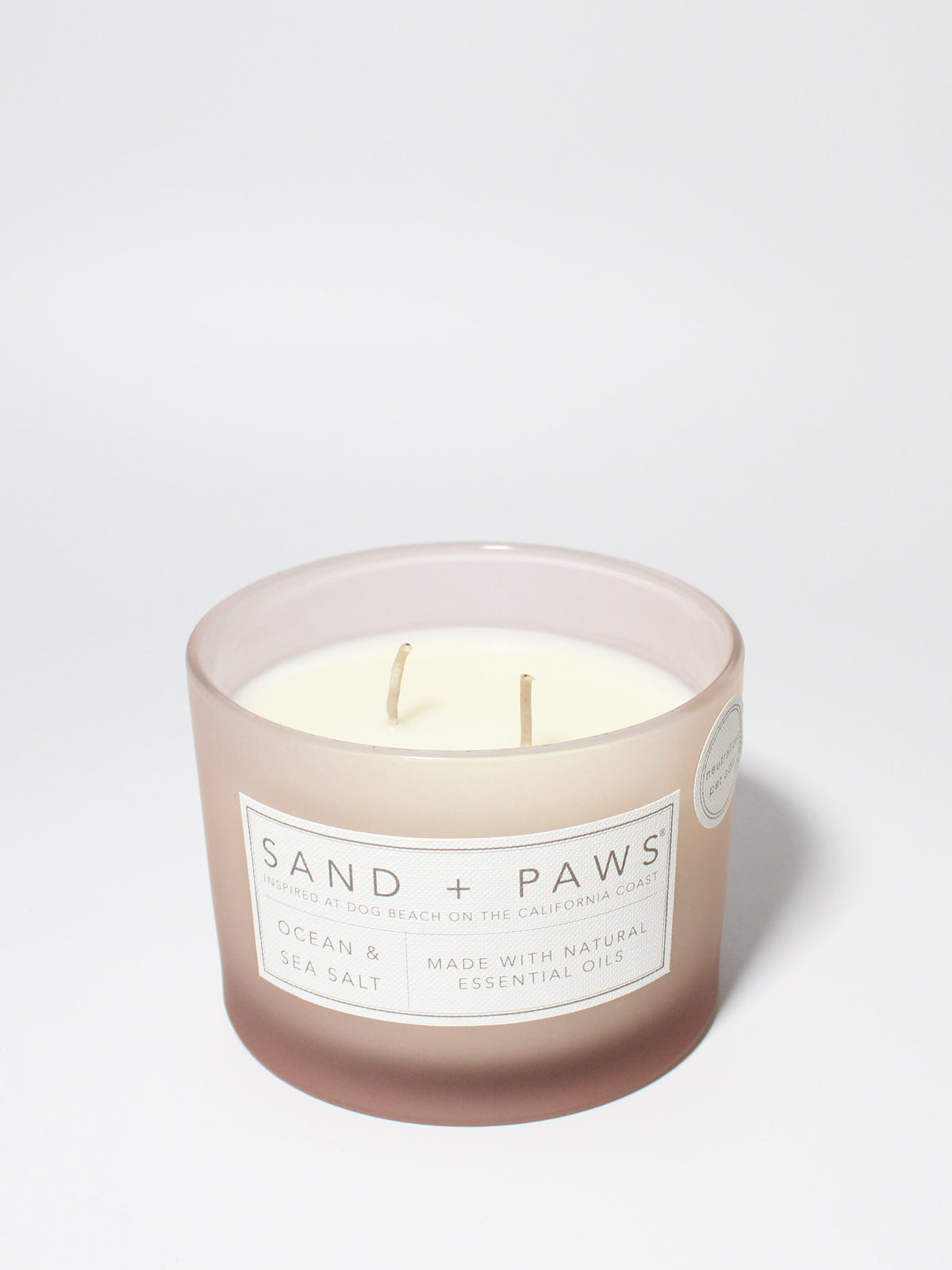 Premium Cozy Sand + Paws Ocean & Sea Salt 12 oz scented candle