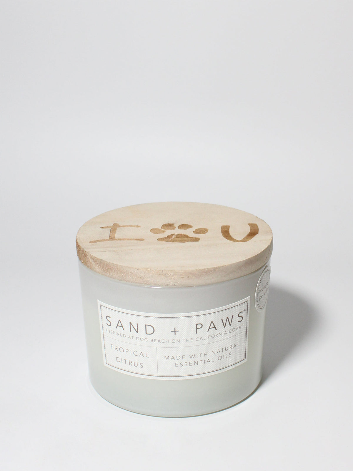 Premium Cozy Sand + Paws Tropical Citrus 12 oz scented candle