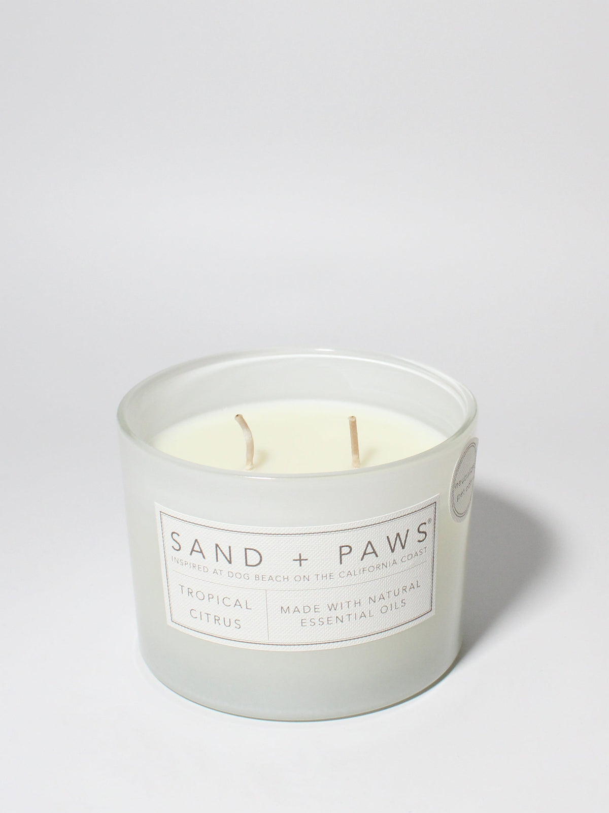 Premium Cozy Sand + Paws Tropical Citrus 12 oz scented candle