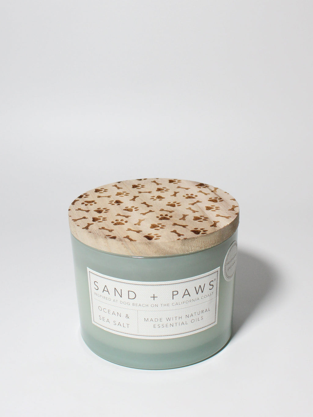 Premium Cozy Sand + Paws Ocean & Sea Salt 12 oz scented candle