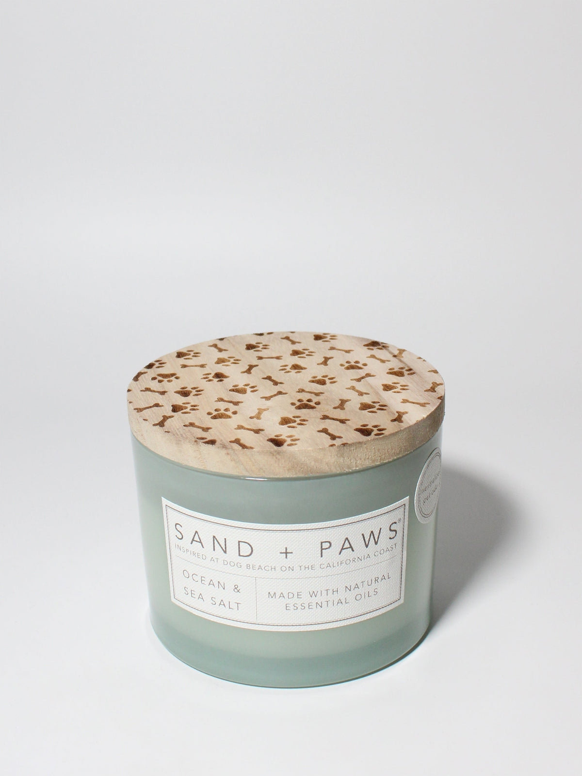 Premium Cozy Sand + Paws Ocean & Sea Salt 12 oz scented candle