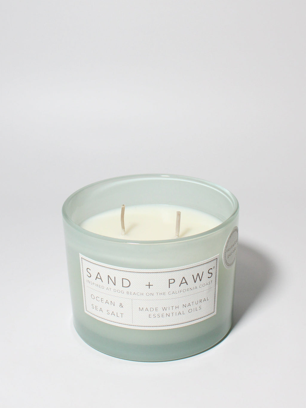 Premium Cozy Sand + Paws Ocean & Sea Salt 12 oz scented candle