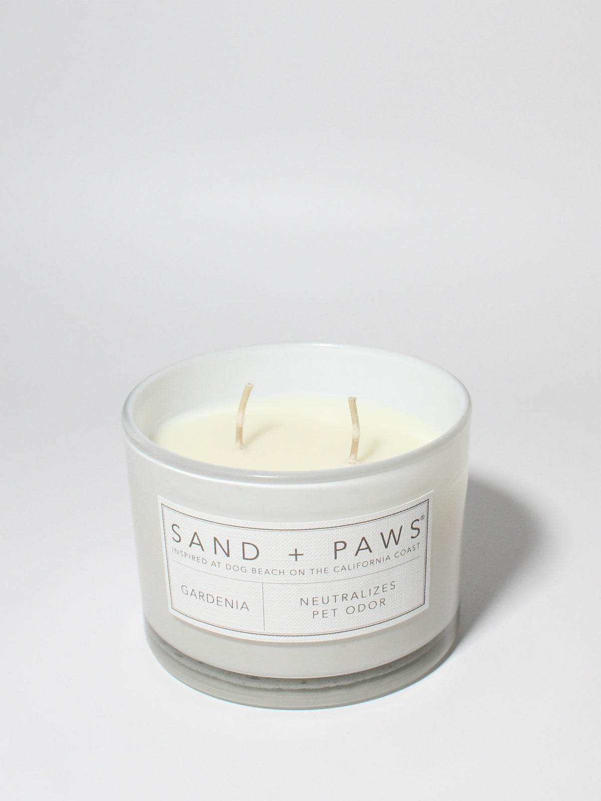 Premium Cozy Sand + Paws Gardenia 12 oz scented candle