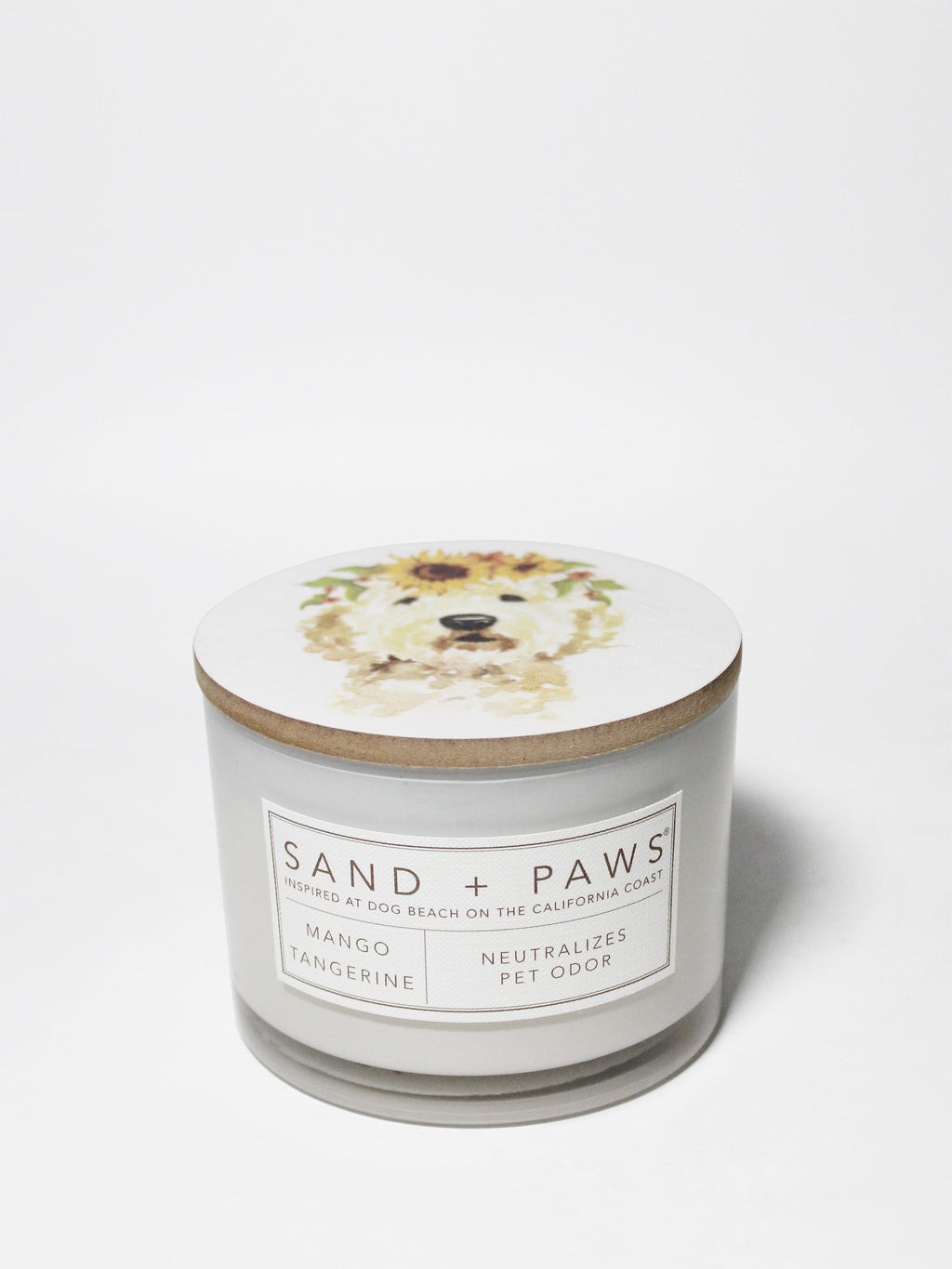 Premium Cozy Sand + Paws Mango Tangerine 12 oz scented candle