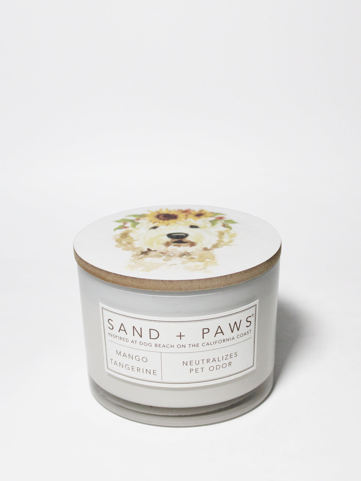 Premium Cozy Sand + Paws Mango Tangerine 12 oz scented candle