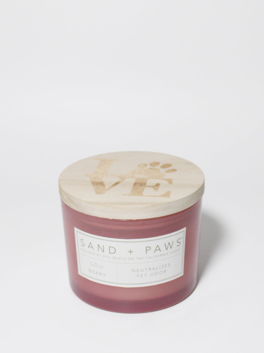 Premium Cozy Sand + Paws Goji Berry 12 oz scented candle
