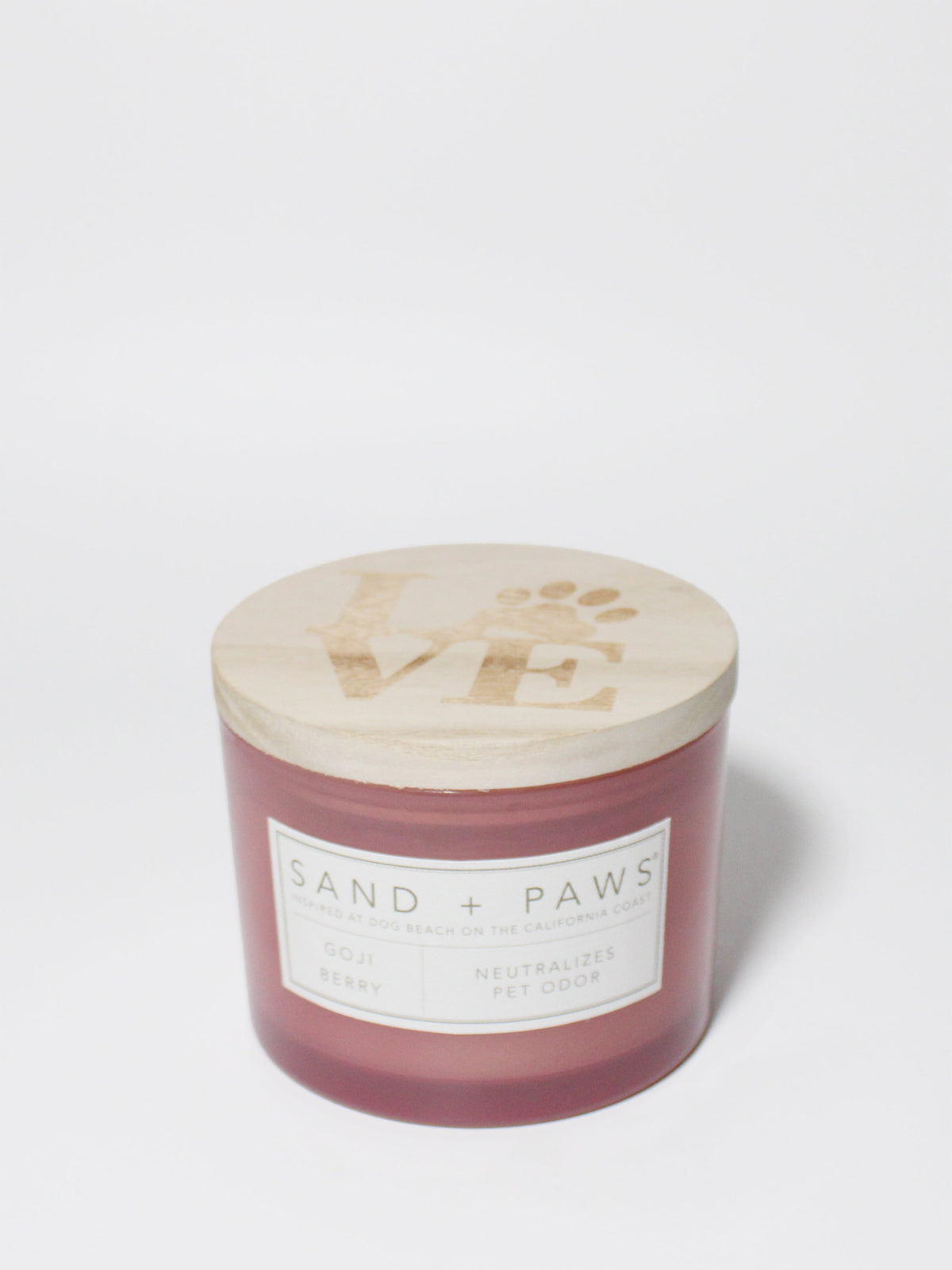 Premium Cozy Sand + Paws Goji Berry 12 oz scented candle