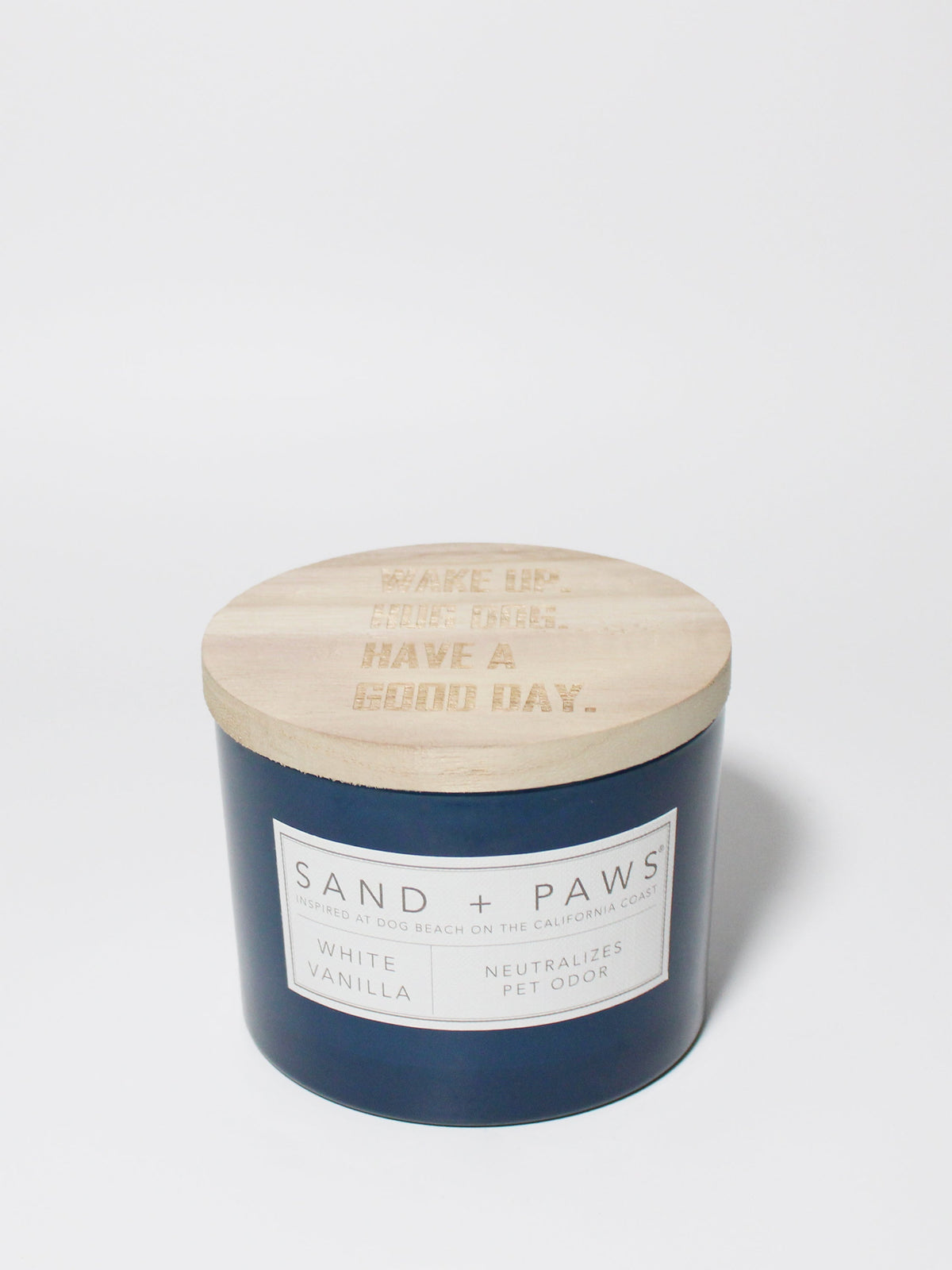 Premium Cozy Sand + Paws White Vanilla 12 oz scented candle