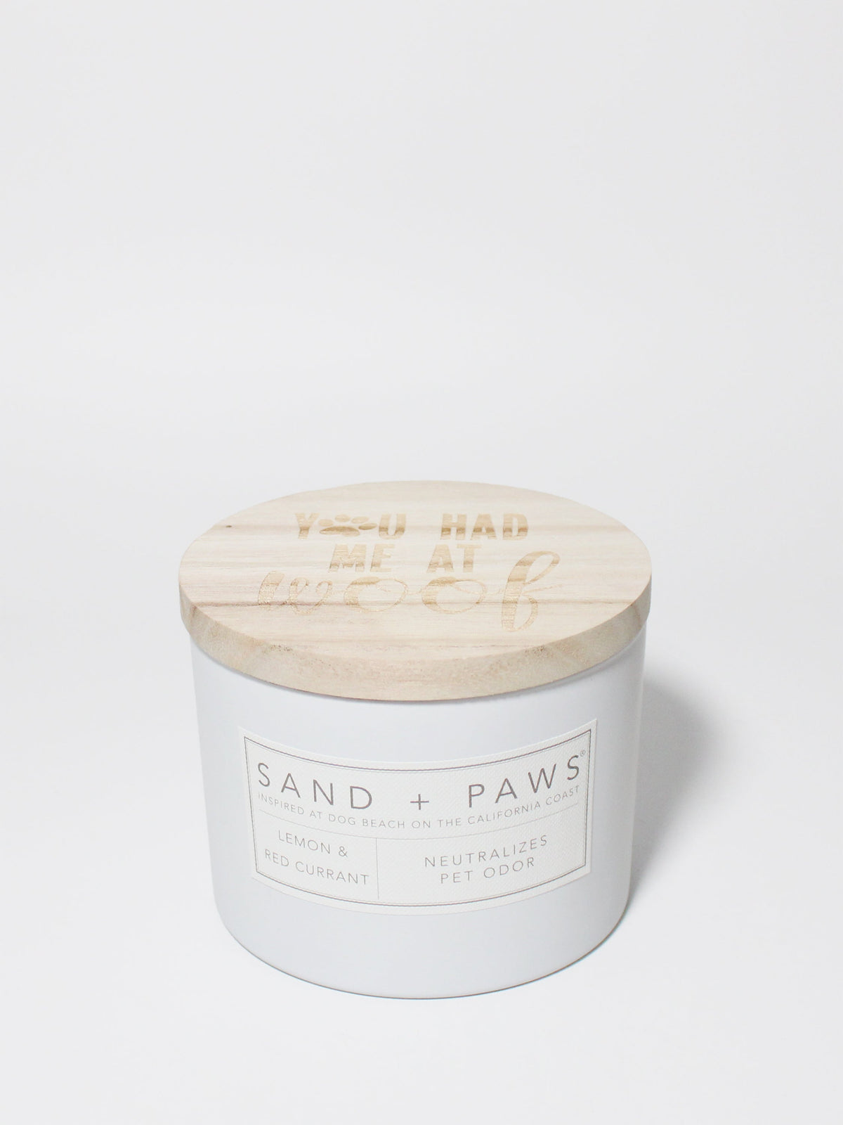 Premium Cozy Sand + Paws Lemon & Red Currant 12 oz scented candle