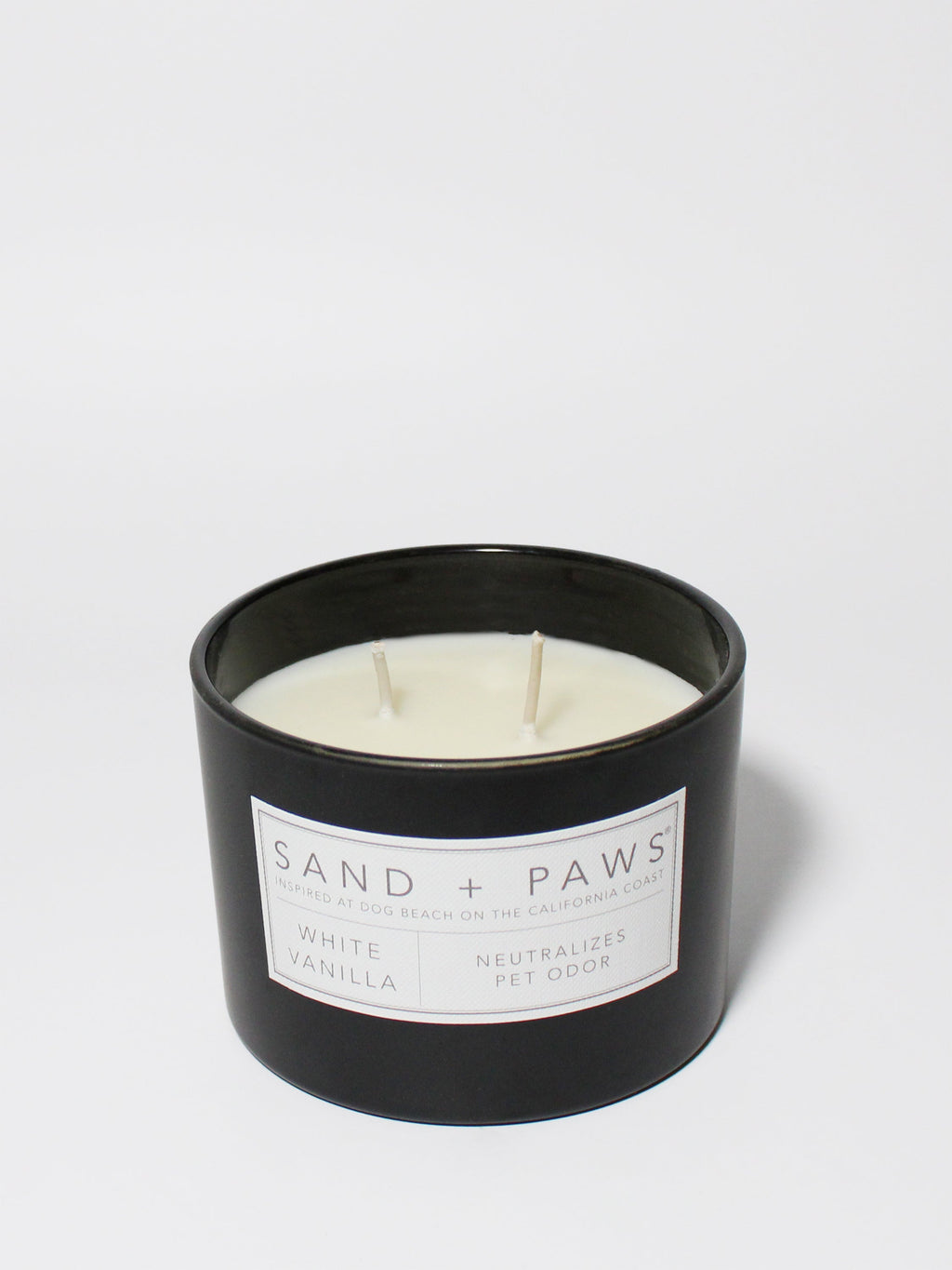 Premium Cozy Sand + Paws White Vanilla 12 oz scented candle