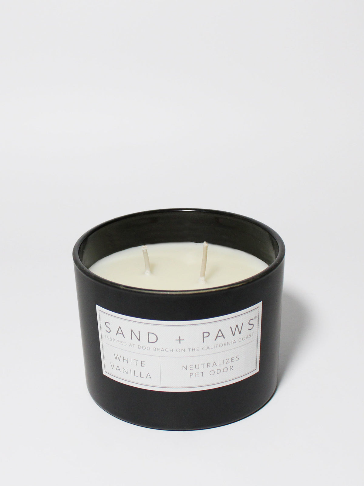 Premium Cozy Sand + Paws White Vanilla 12 oz scented candle