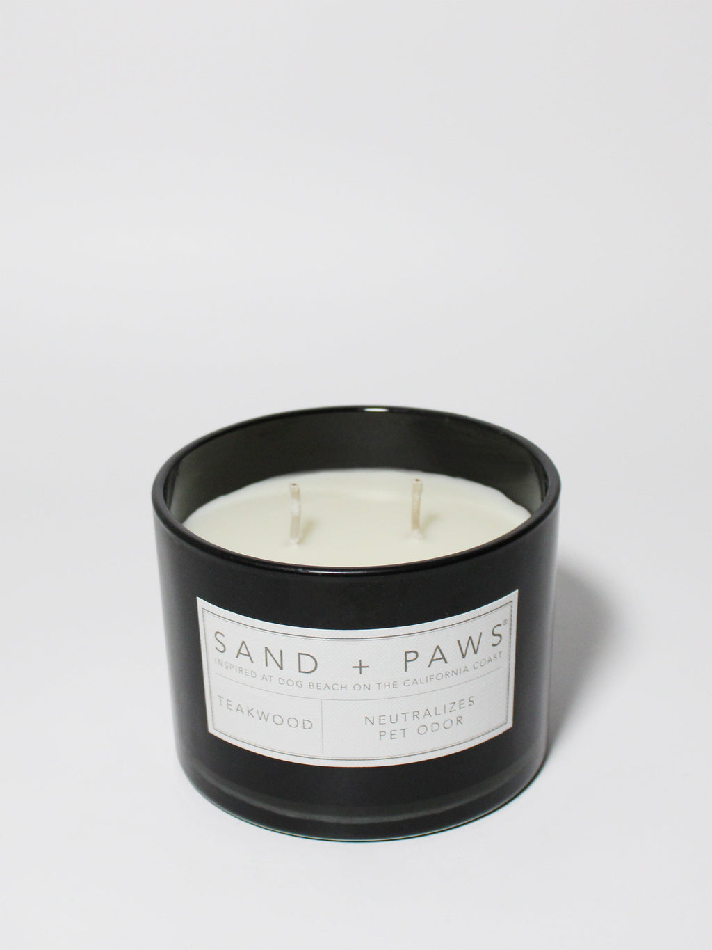 Premium Cozy Sand + Paws Teakwood 12 oz scented candle