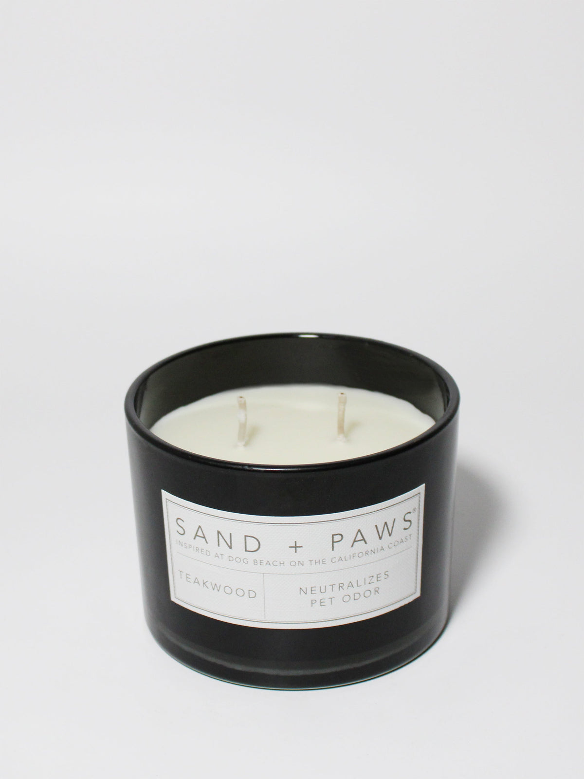 Premium Cozy Sand + Paws Teakwood 12 oz scented candle