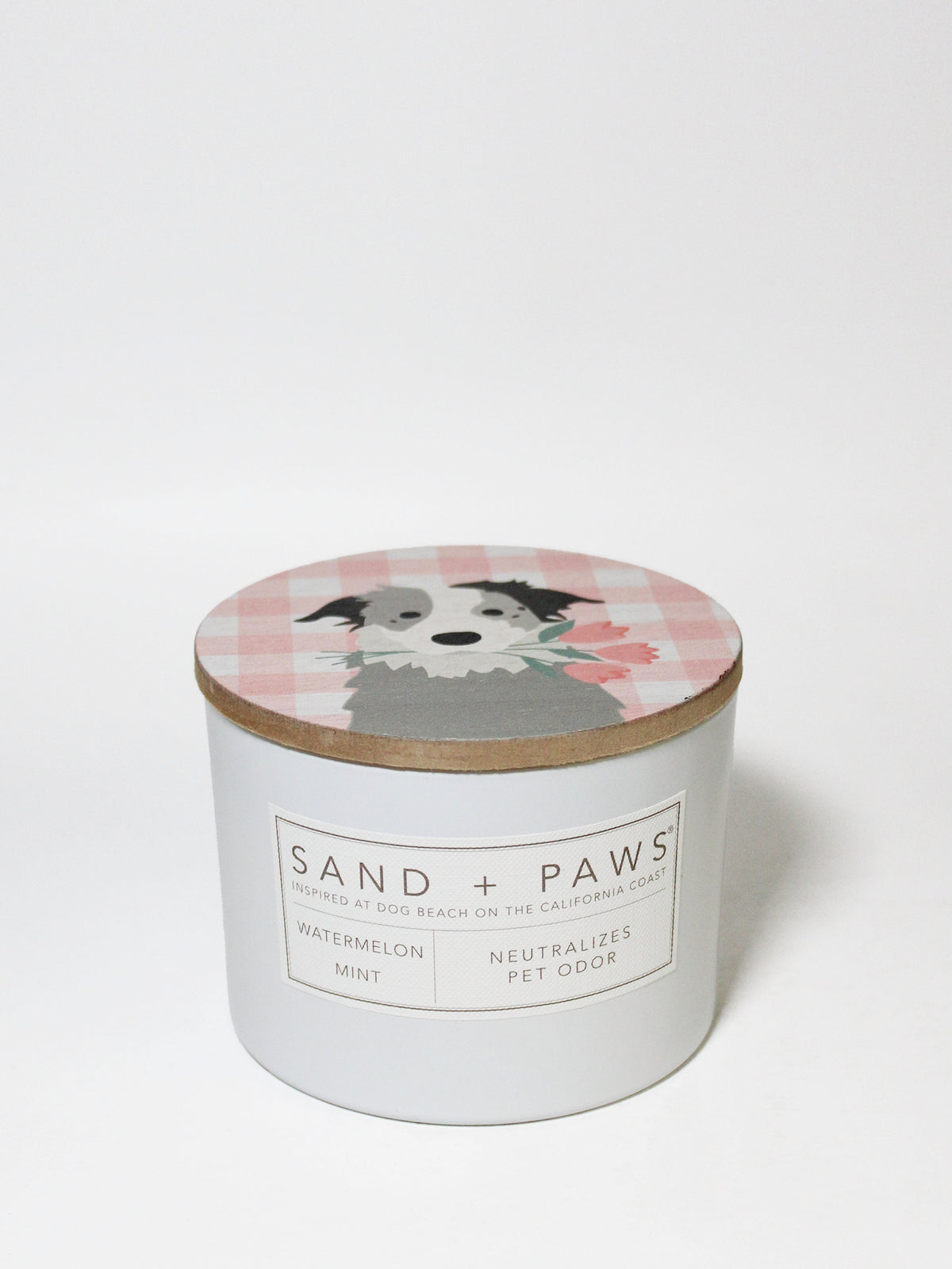 Premium Cozy Sand + Paws Watermelon Mint 12 oz scented candle