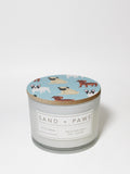 Premium Cozy Sand + Paws California Beach House 12 oz scented candle