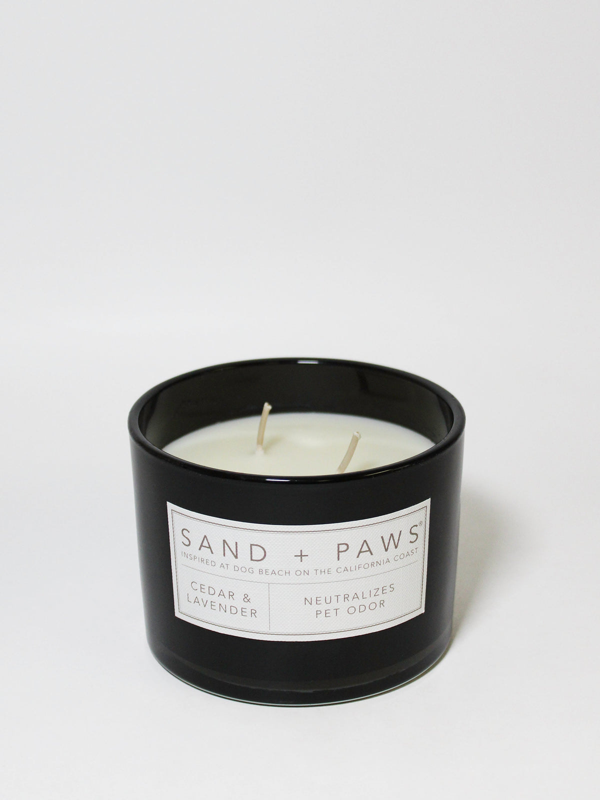 Premium Cozy Sand + Paws Cedar & Lavender 12 oz scented candle