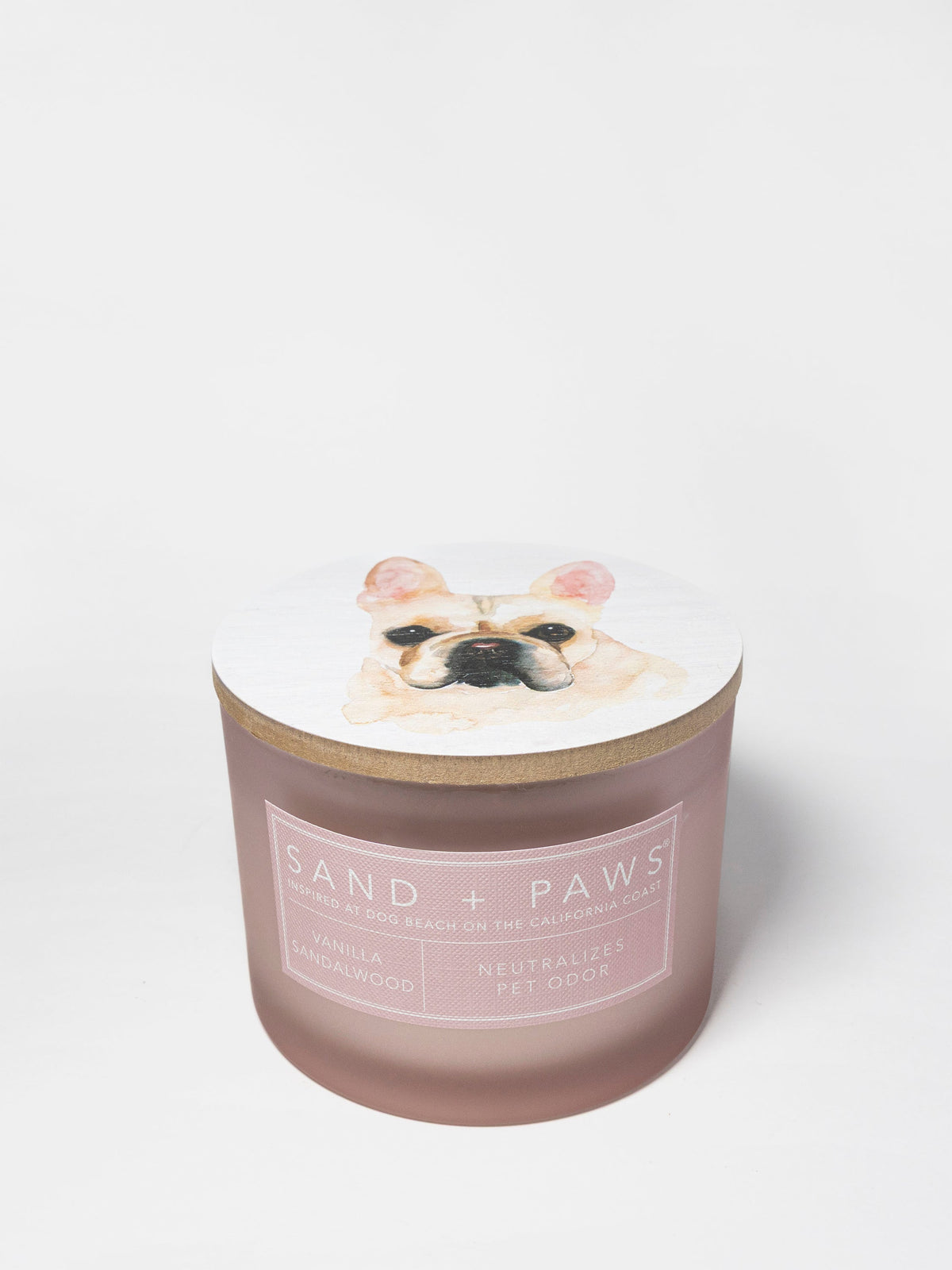 Premium Cozy Sand + Paws Vanilla Sandalwood 12 oz scented candle