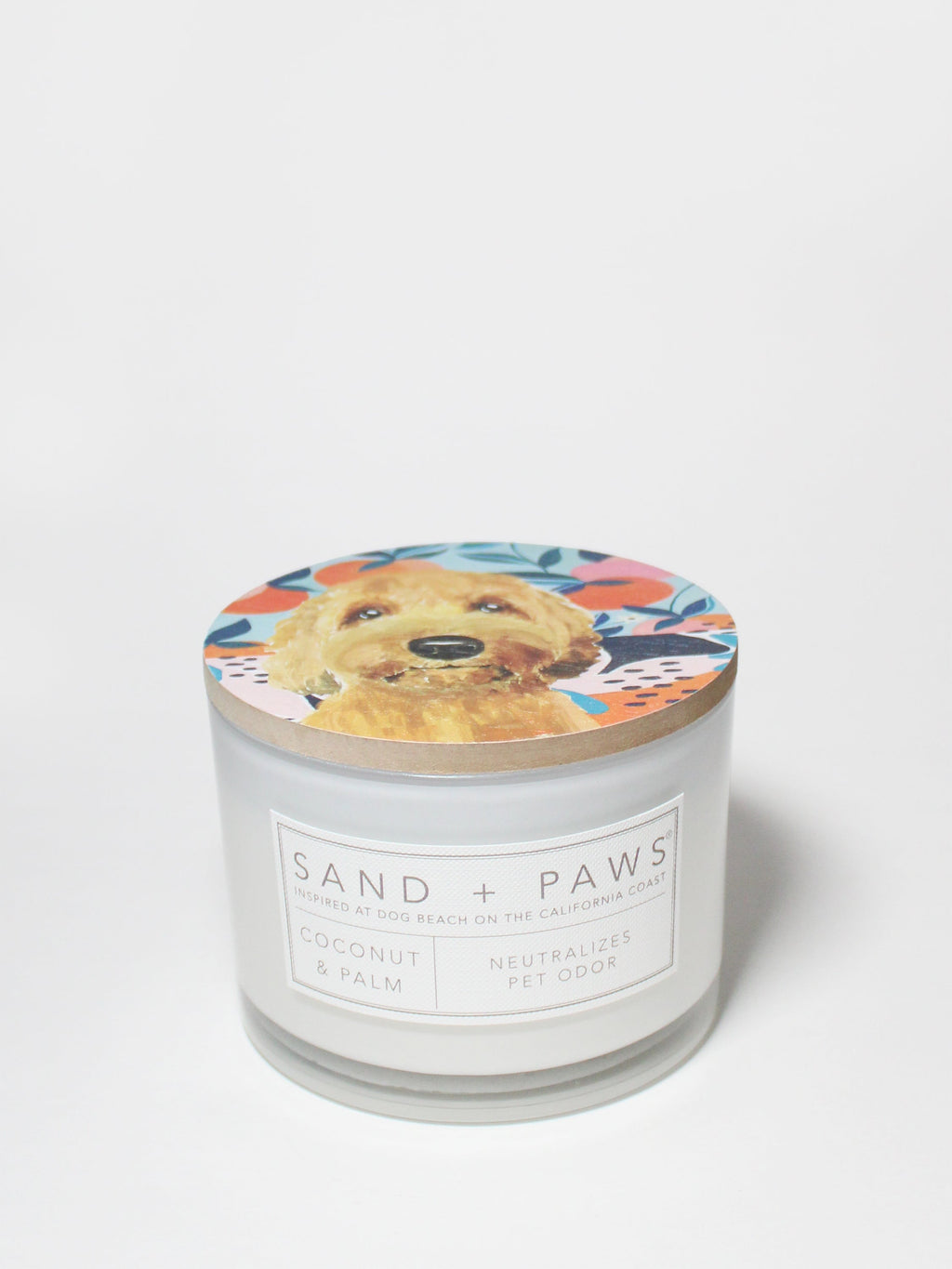 Premium Cozy Sand + Paws Coconut & Palm 12 oz scented candle