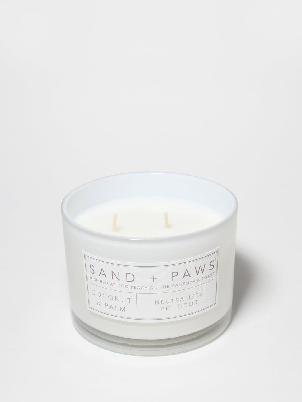 Premium Cozy Sand + Paws Coconut & Palm 12 oz scented candle