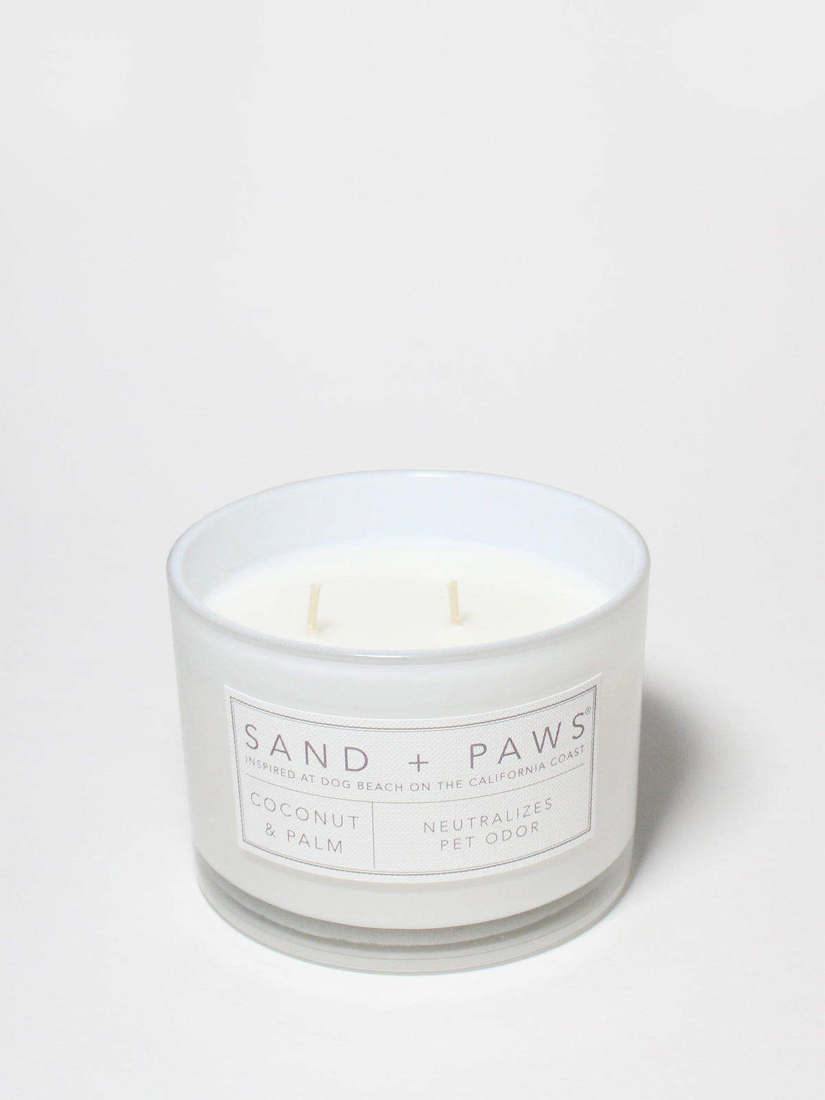 Premium Cozy Sand + Paws Coconut & Palm 12 oz scented candle