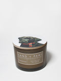 Premium Cozy Sand + Paws Teakwood 12 oz scented candle