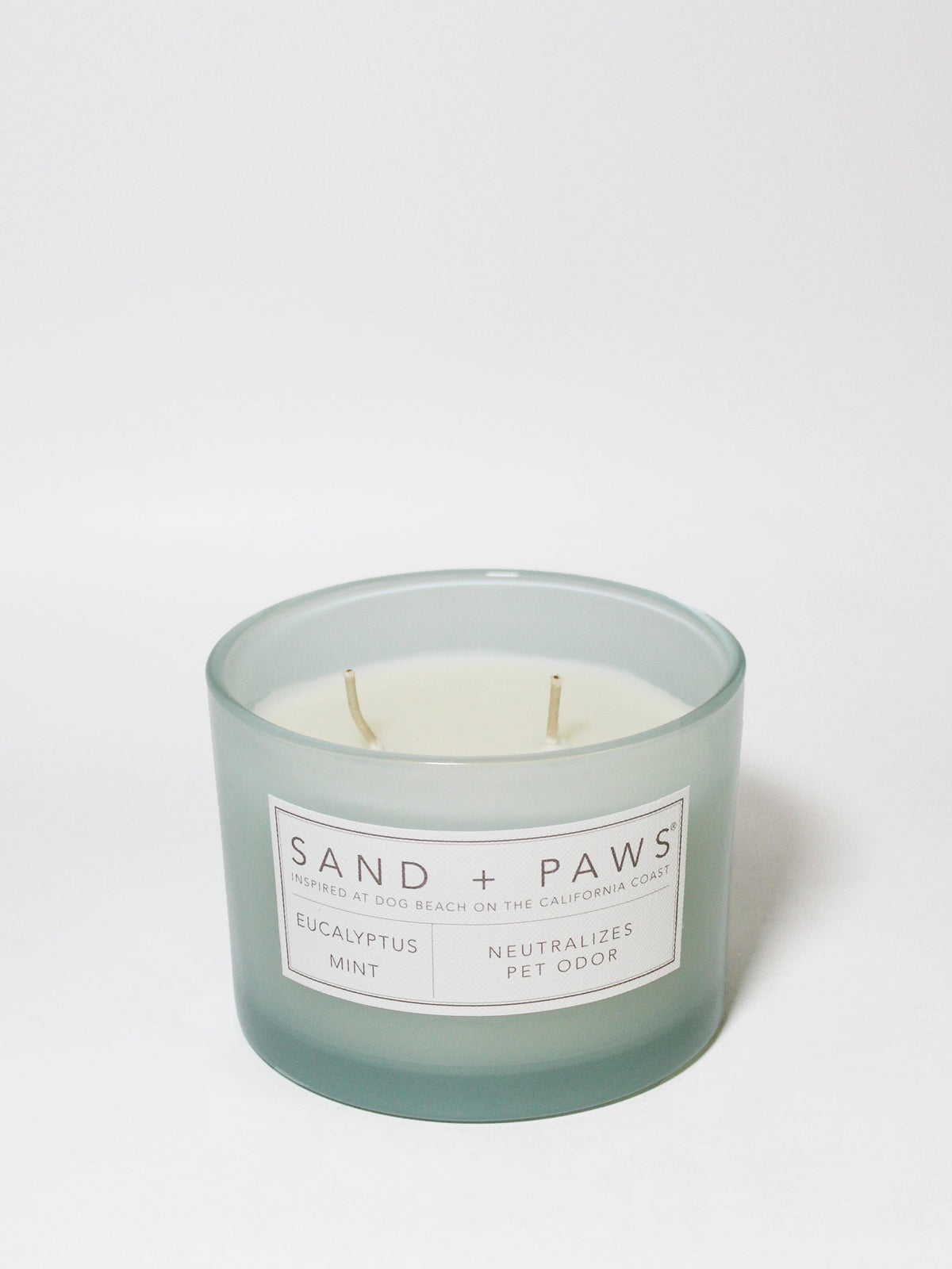 Premium Cozy Sand + Paws Eucalyptus Mint 12 oz scented candle