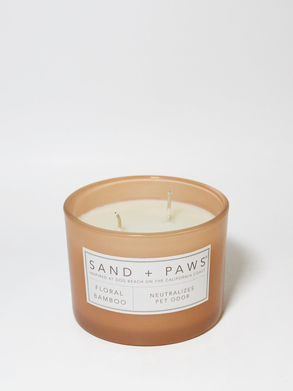 Premium Cozy Sand + Paws Floral Bamboo 12 oz scented candle