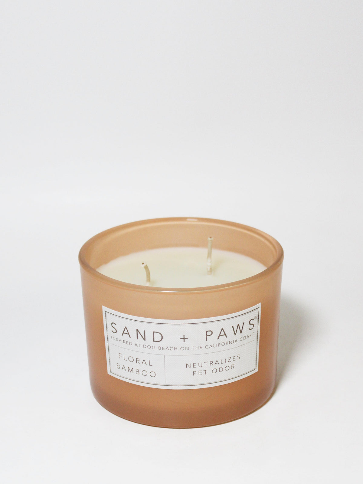 Premium Cozy Sand + Paws Floral Bamboo 12 oz scented candle