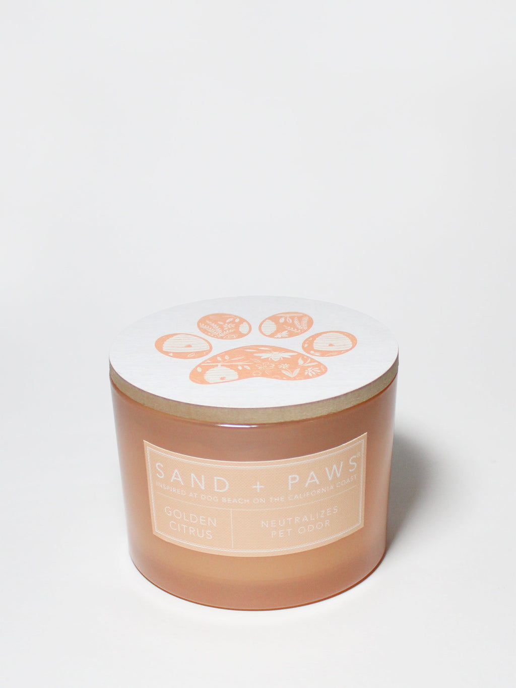 Premium Cozy Sand + Paws Golden Citrus 12 oz scented candle