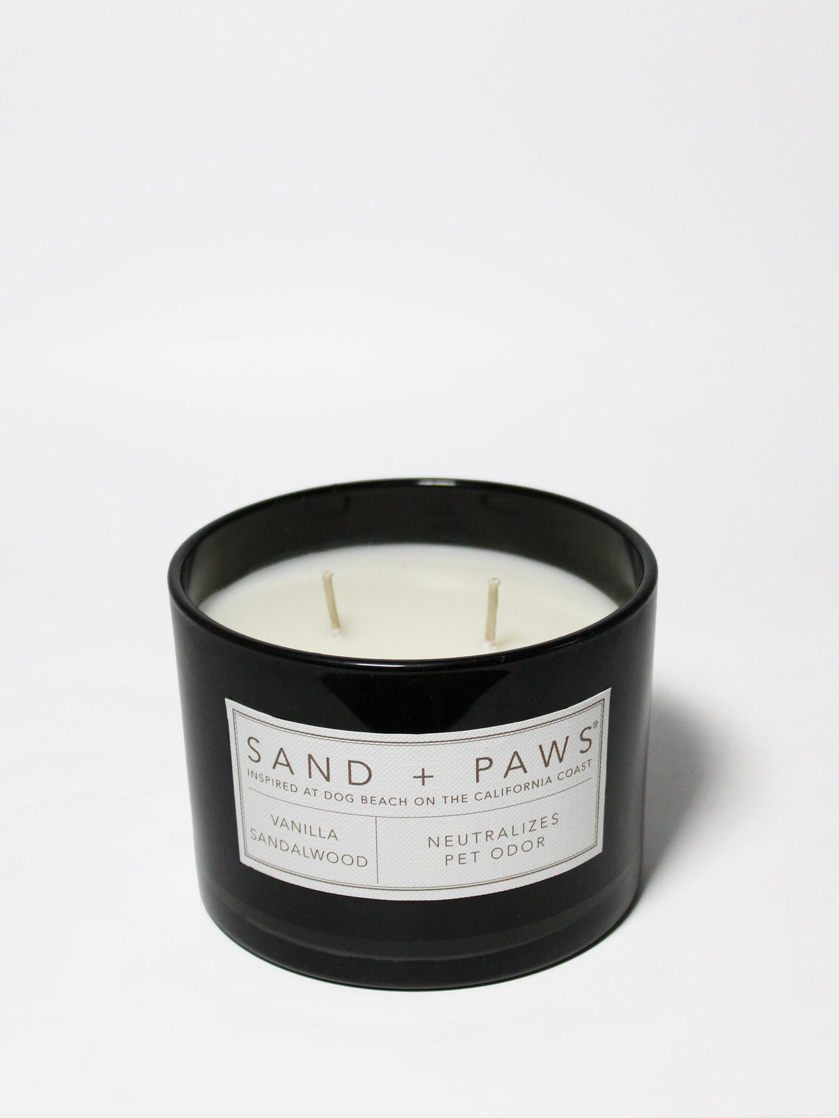 Premium Cozy Sand + Paws Vanilla Sandalwood 12 oz scented candle