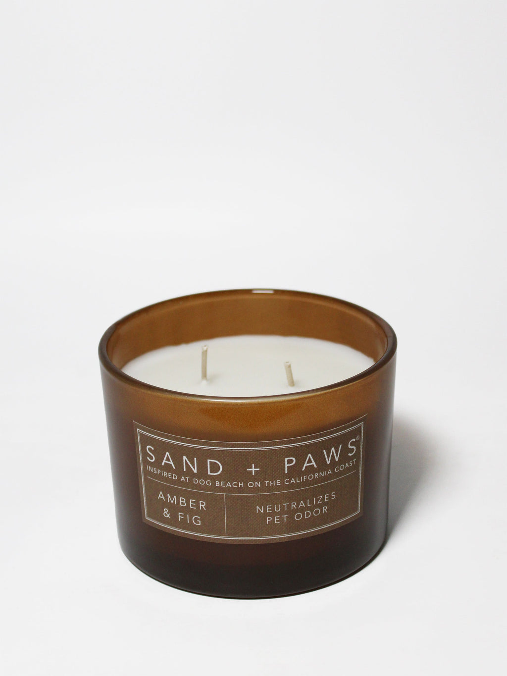 Premium Cozy Sand + Paws Amber & Fig 12 oz scented candle
