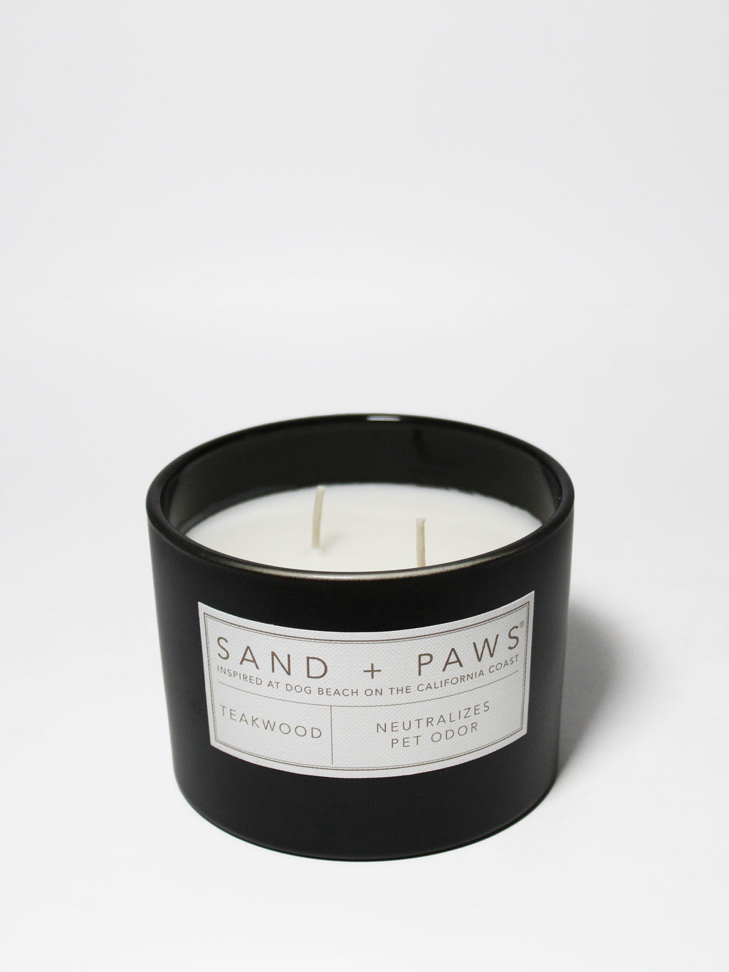 Premium Cozy Sand + Paws Teakwood 12 oz scented candle