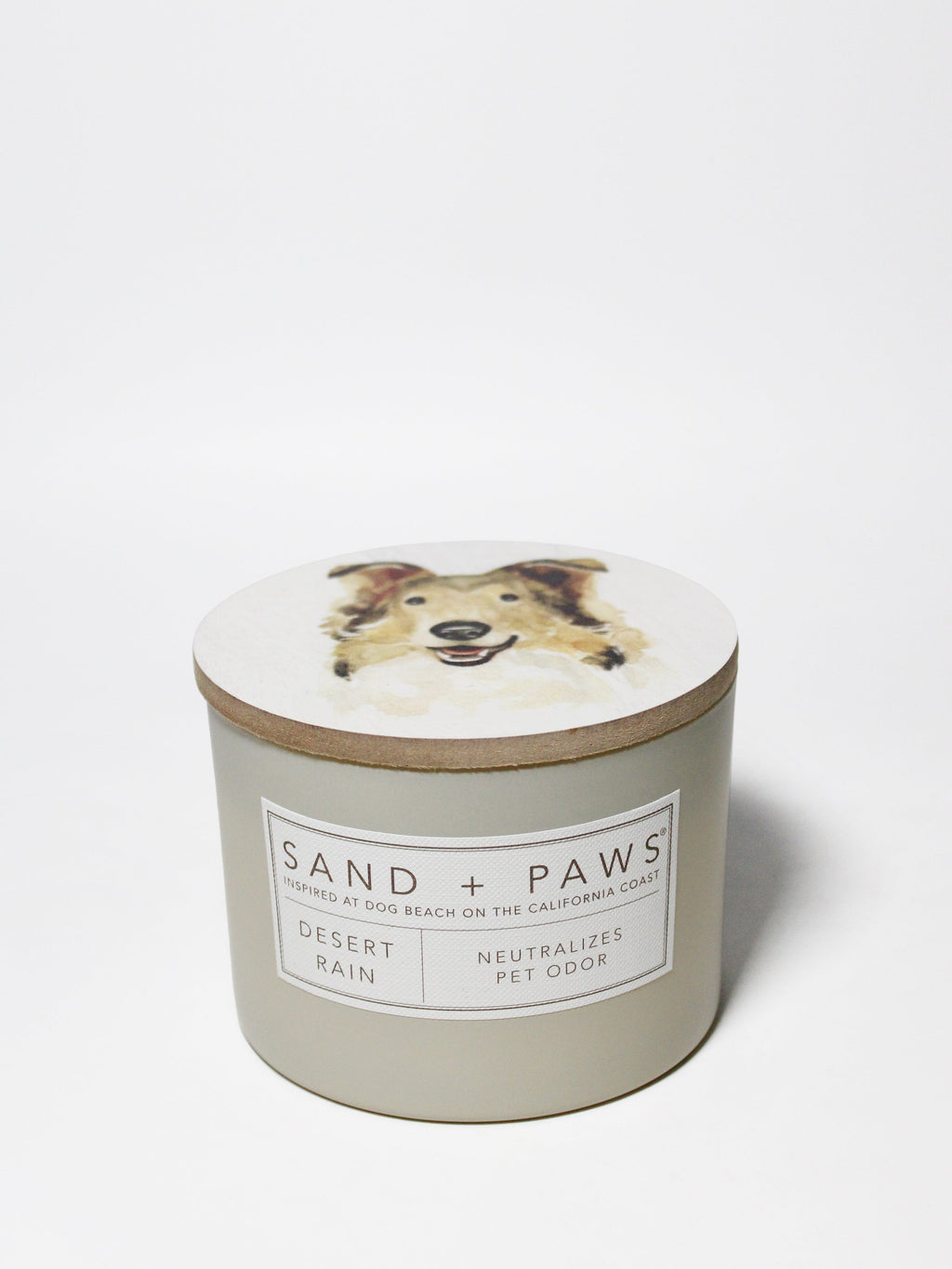Premium Cozy Sand + Paws Desert Rain 12 oz scented candle