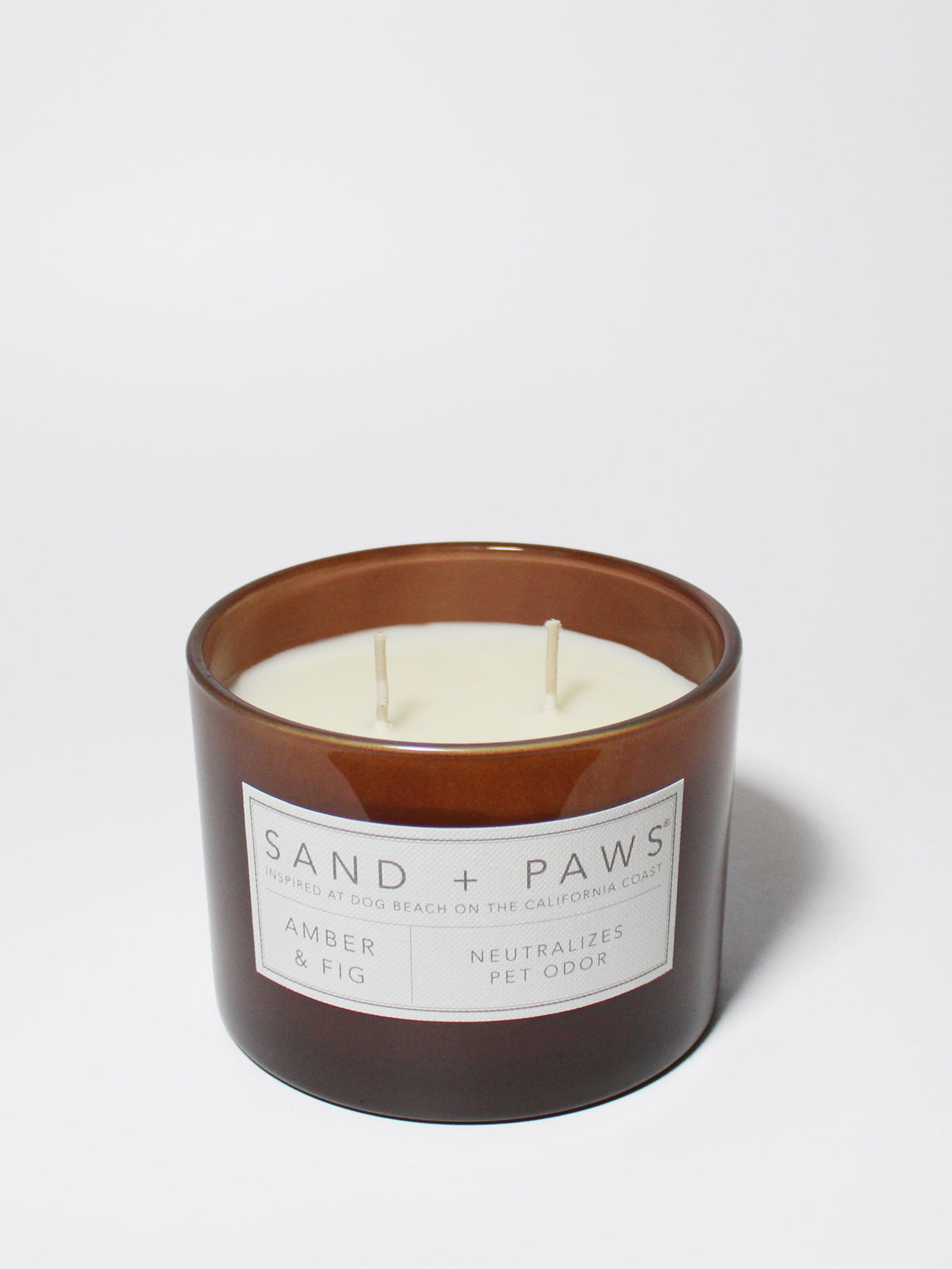 Premium Cozy Sand + Paws Amber & Fig 12 oz scented candle