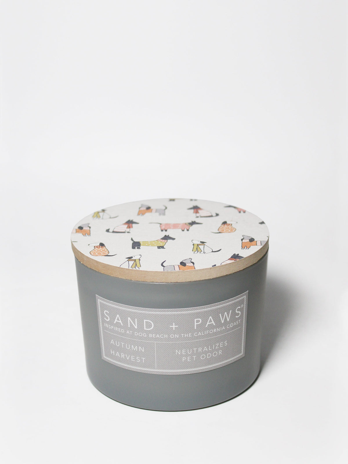 Premium Cozy Sand + Paws Autumn Harvest 12 oz scented candle