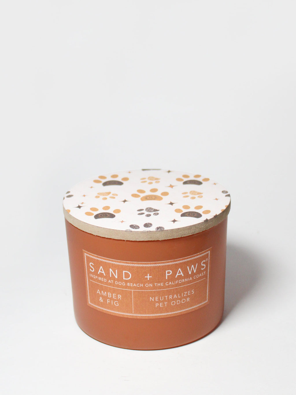 Premium Cozy Sand + Paws Amber & Fig 12 oz scented candle