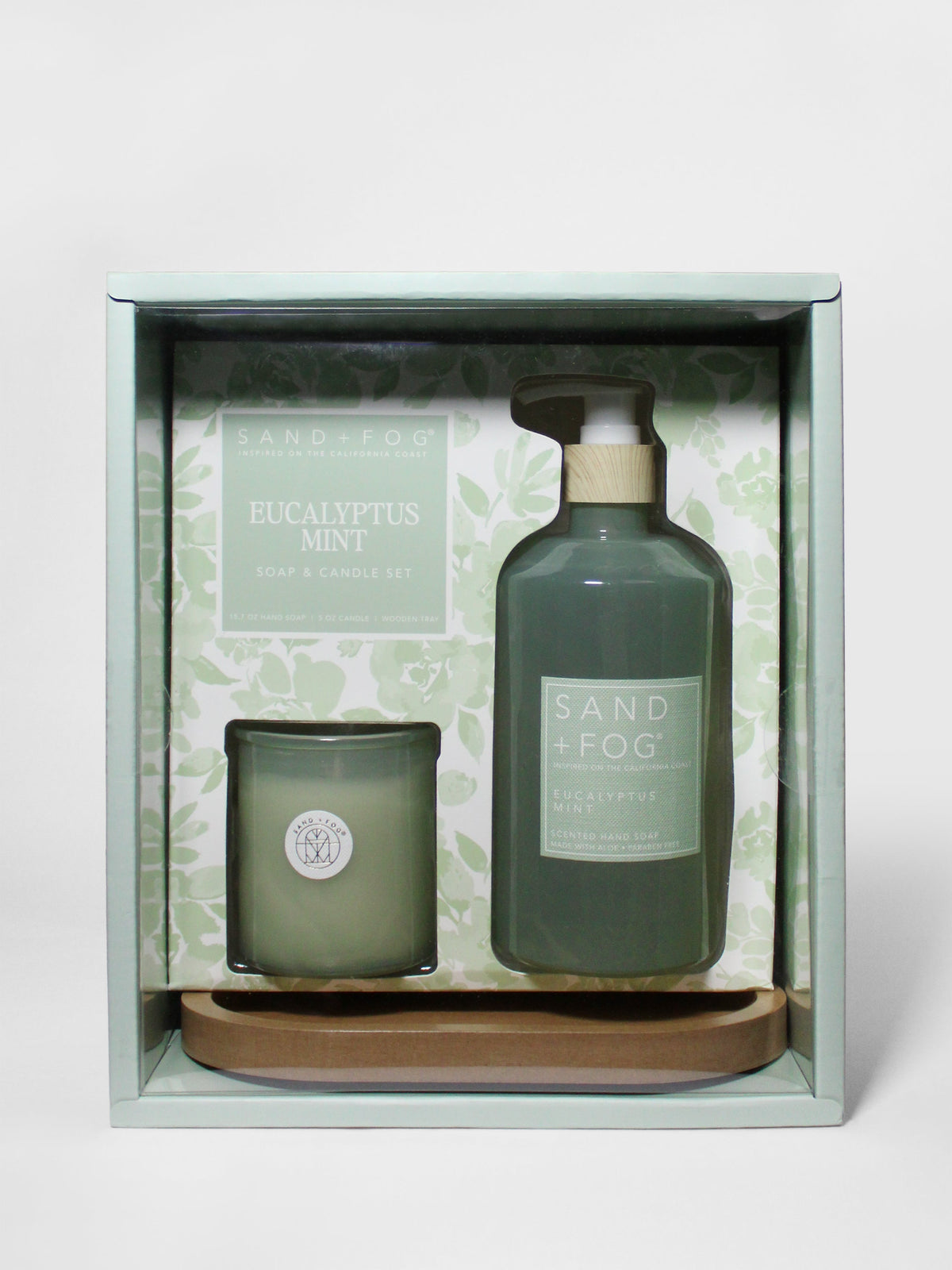 Decorative Gentle Eucalyptus Mint Hand Soap & Candle Set