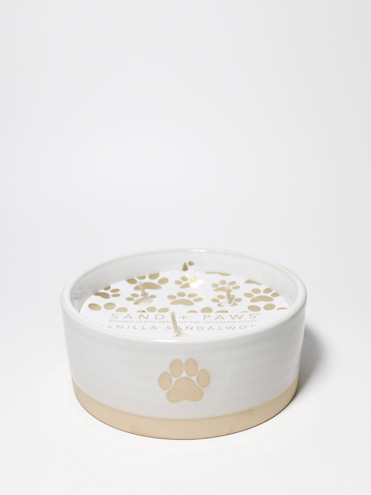 Premium Cozy Sand + Paws Vanilla Sandalwood 12 oz scented candle
