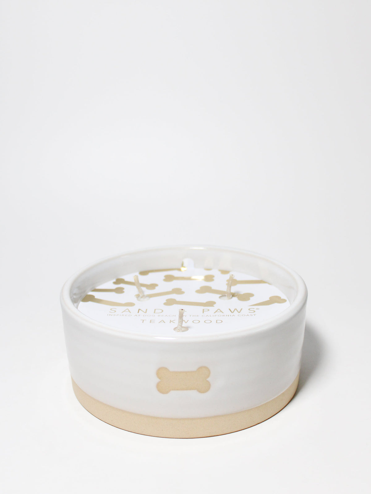 Premium Cozy Sand + Paws Teakwood 12 oz scented candle