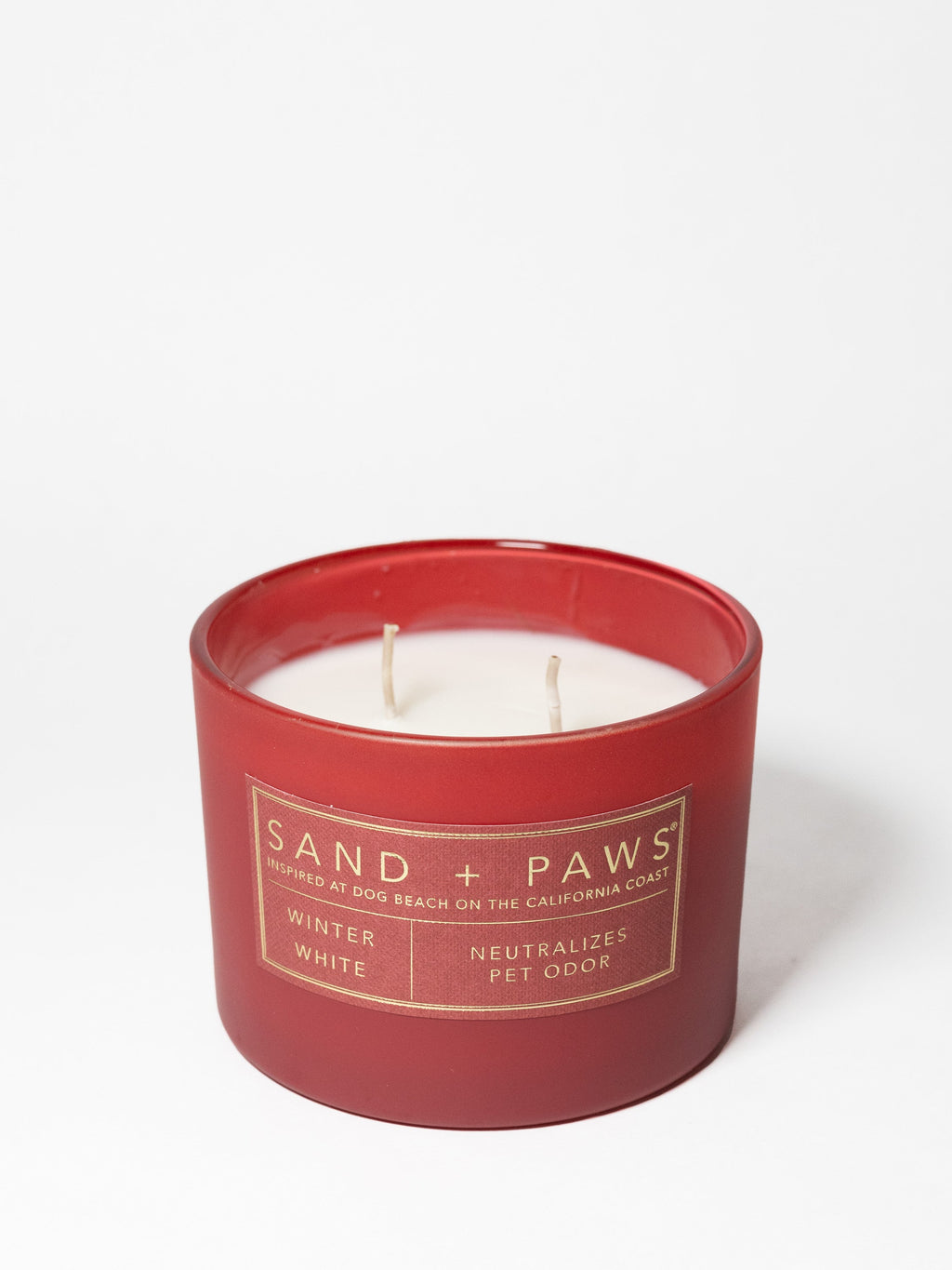 Premium Cozy Sand + Paws Winter White 12 oz scented candle
