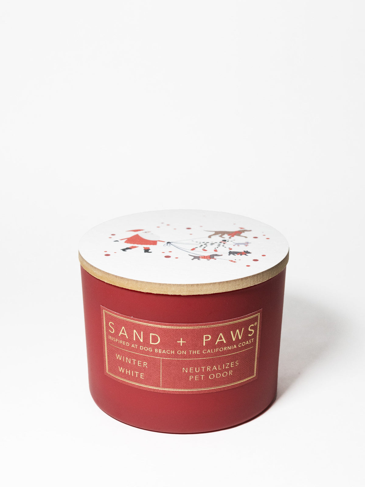 Premium Cozy Sand + Paws Winter White 12 oz scented candle
