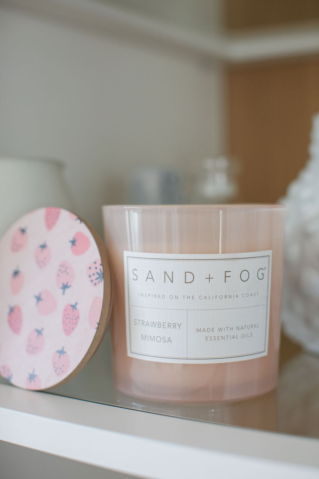 Premium Cozy Strawberry Mimosa 21 oz scented candle