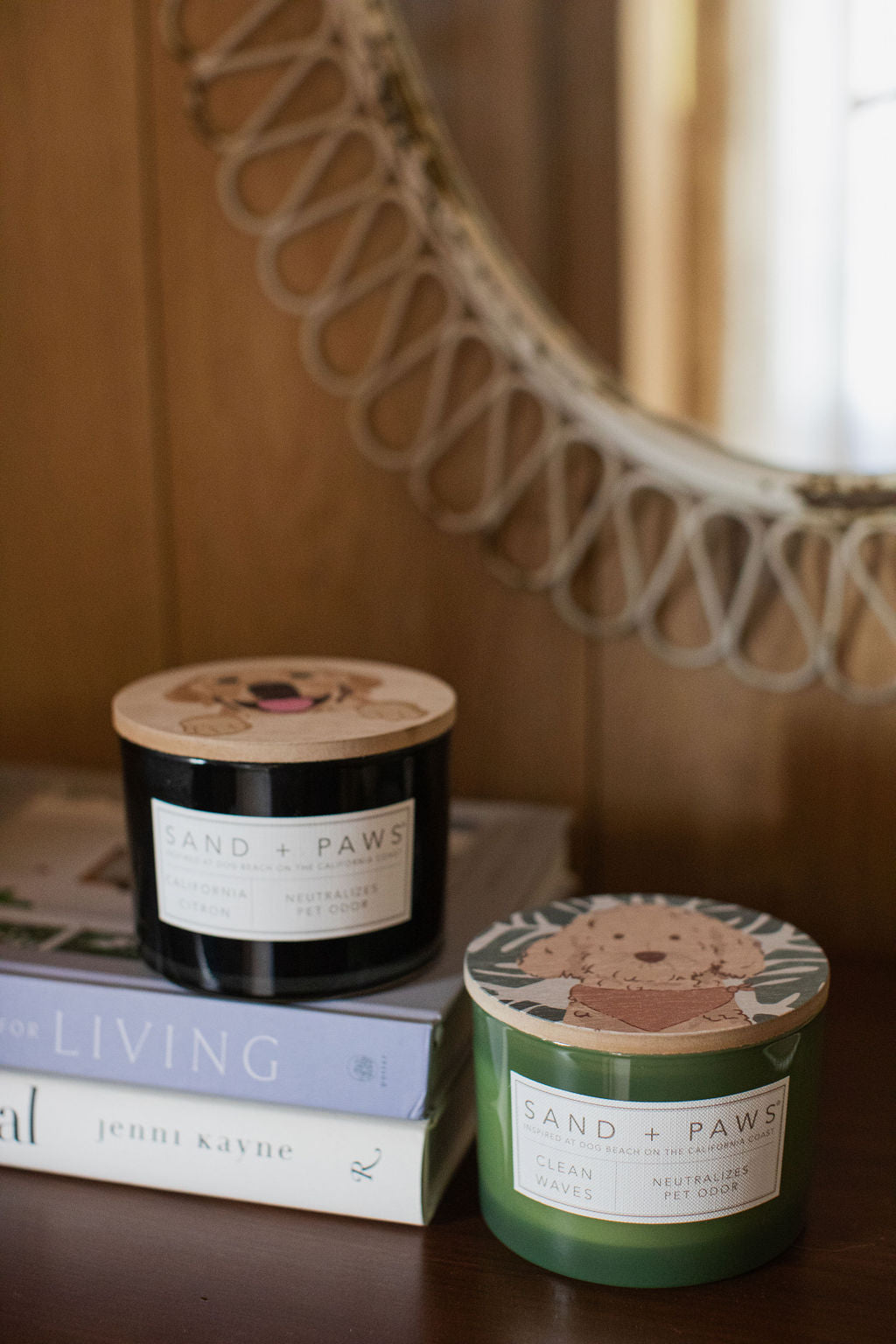 Premium Cozy Sand + Paws Clean Waves 12 oz scented candle