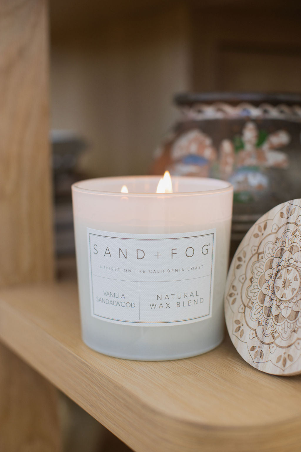 Premium Cozy Vanilla Sandalwood 21 oz scented candle